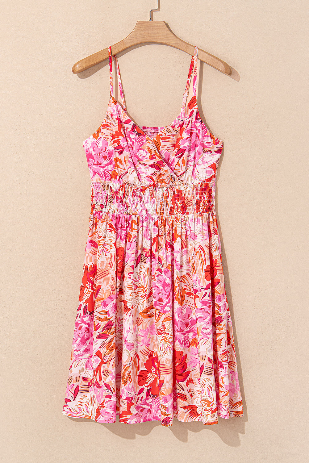 Floral Wrap V-Neck Spaghetti Strap Dress