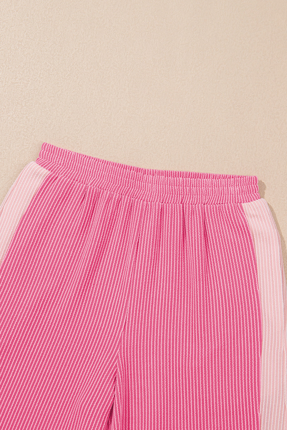 Colorblock Corded Top & High-Waisted Bottom