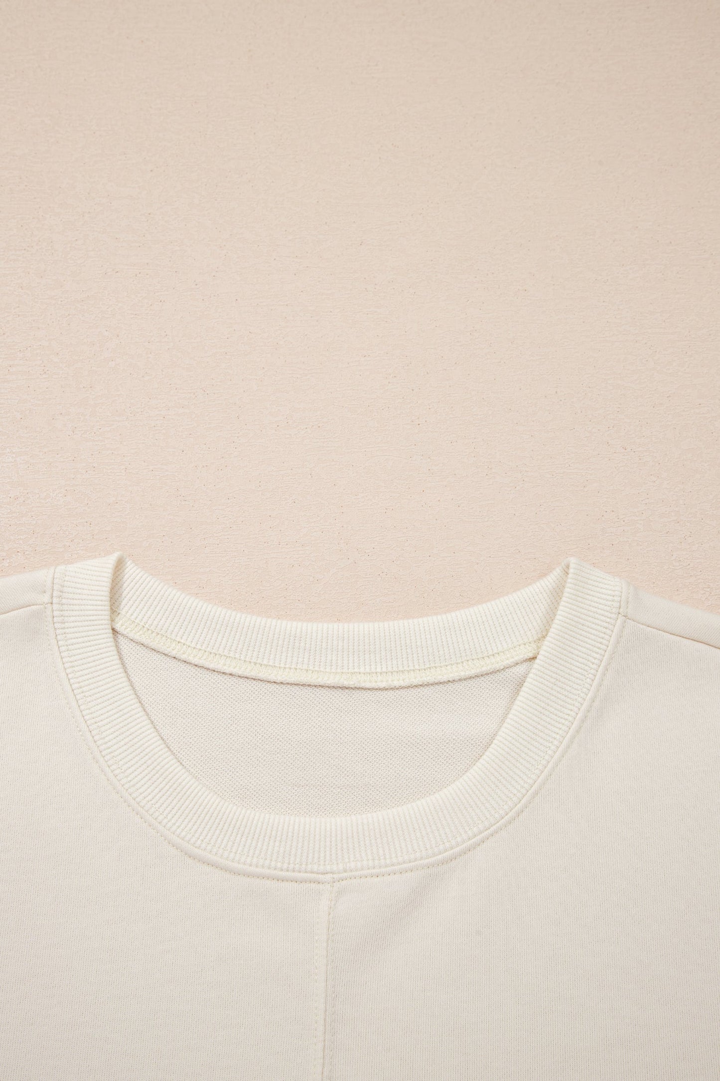 Solid Textured Raw Edge Top and Short Set
