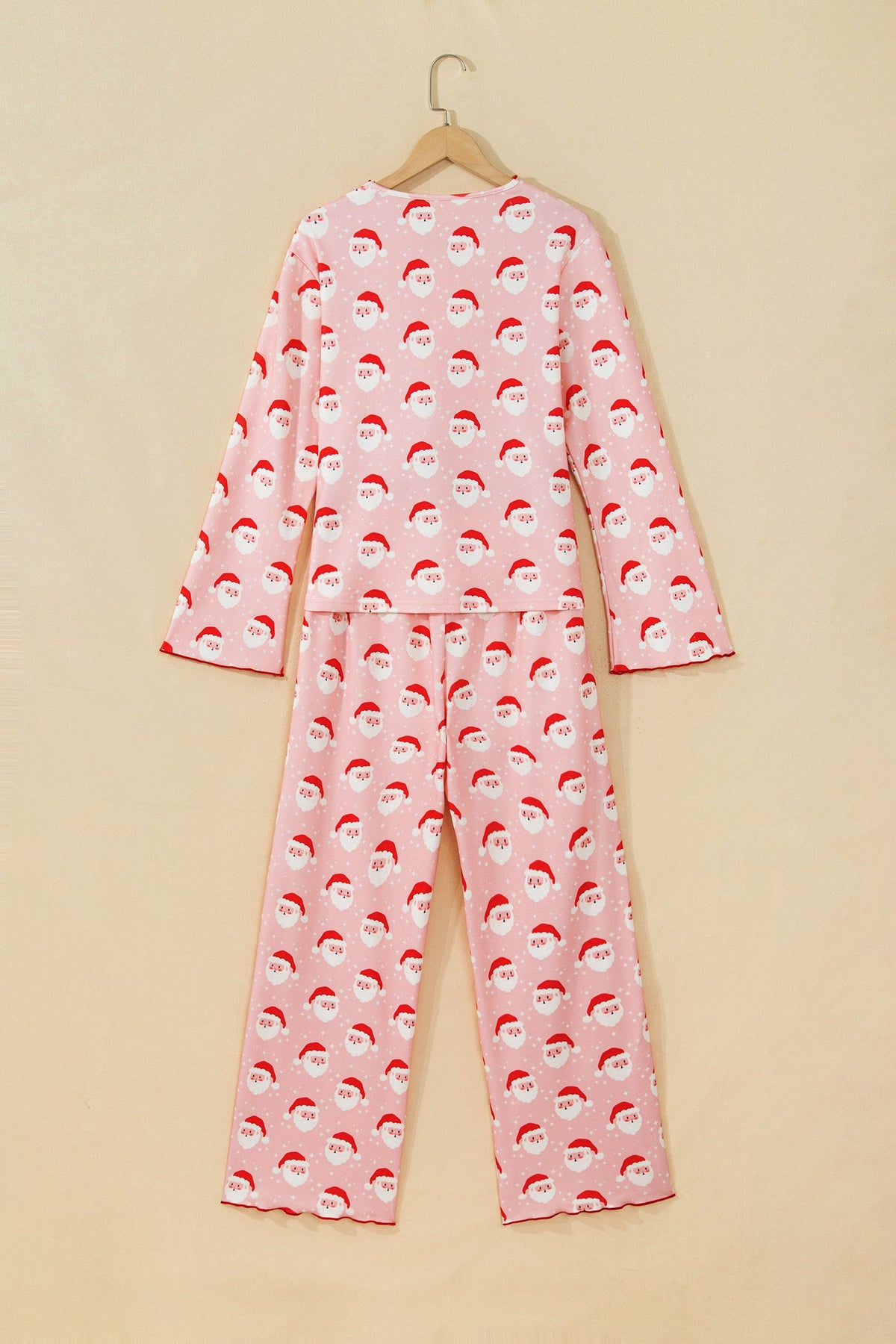 Christmas Santa Frilled Buttoned Top & Pants Set