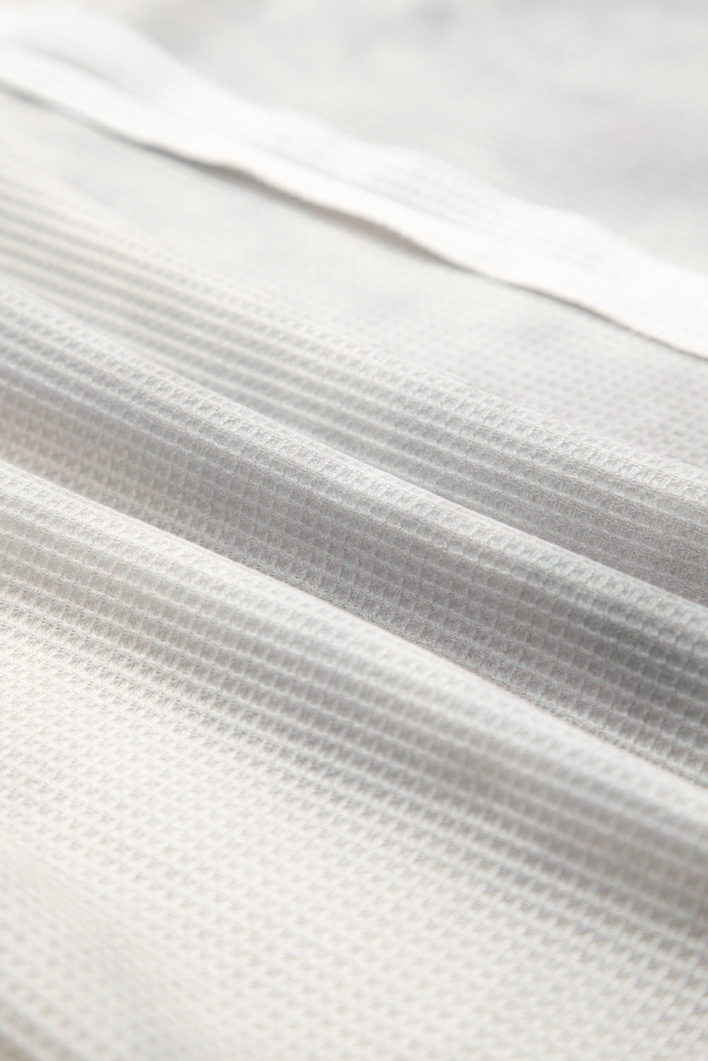 Floral Patchwork Waffle Textured V-Neck Hooded Top