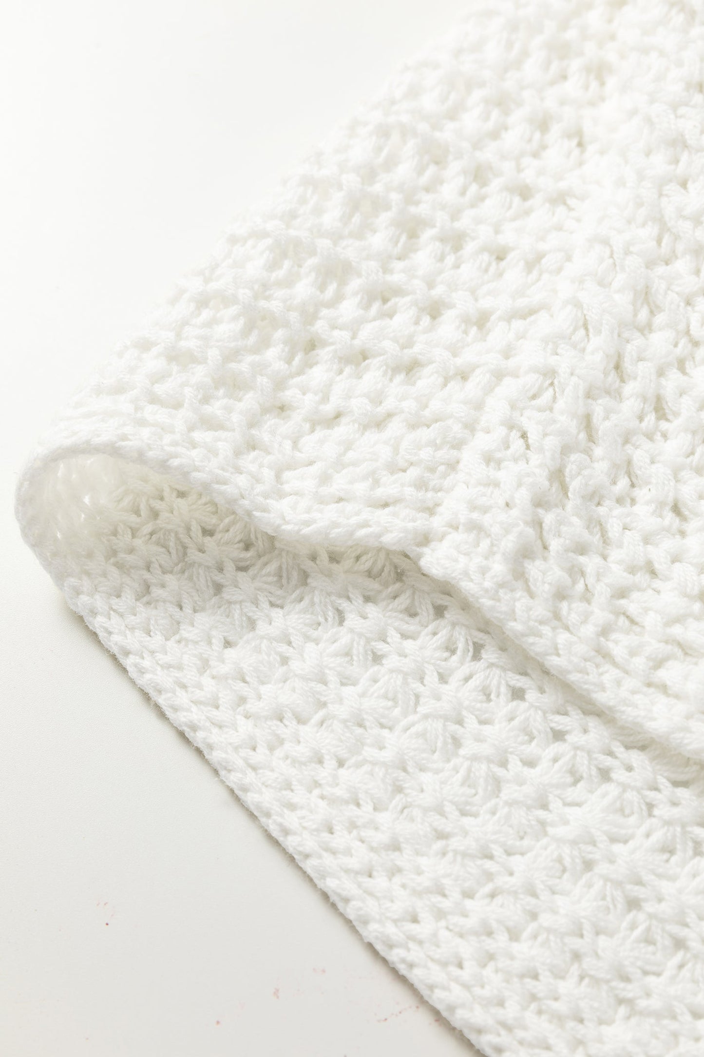 Hollowed Knit Wide Sleeve Pullover Sweater