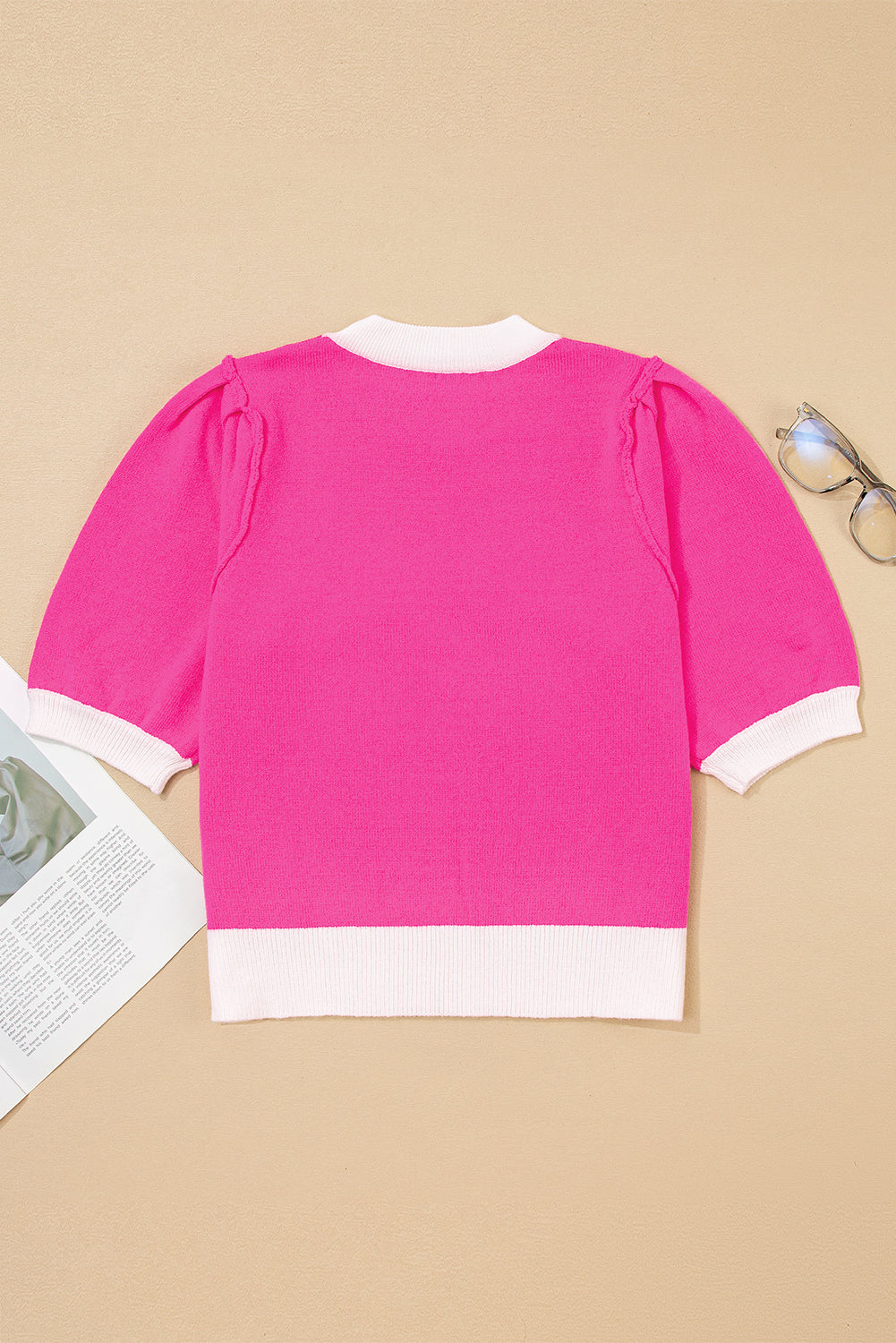 Valentines XOXO Embroidered Puff Sleeve Sweater Tee