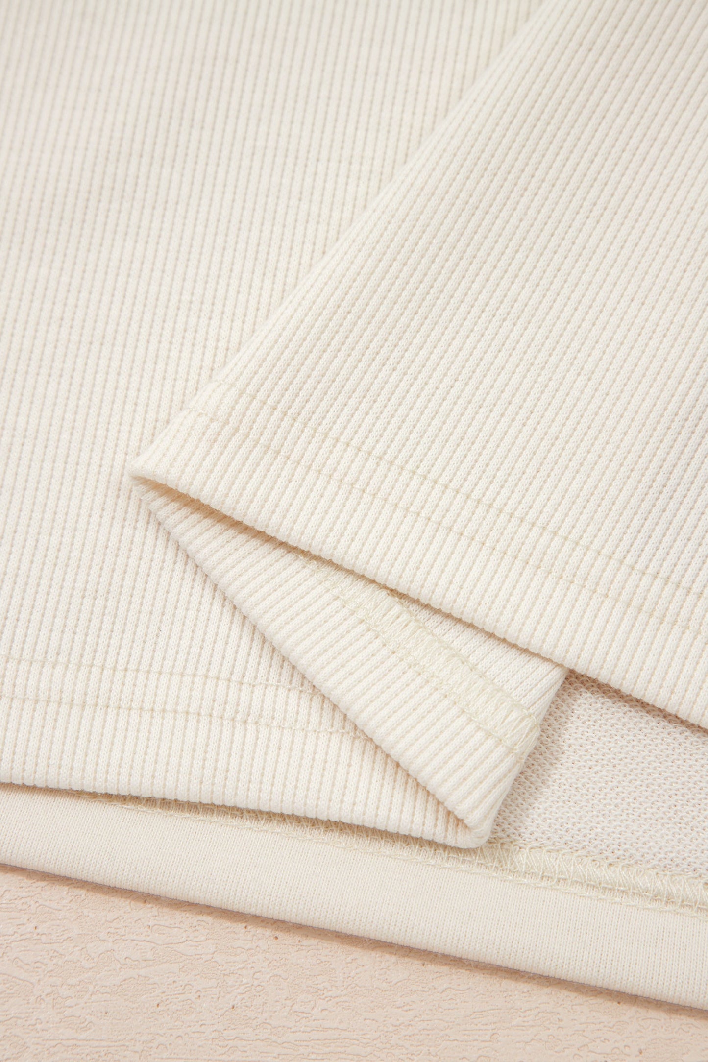 Solid Textured Raw Edge Top and Short Set