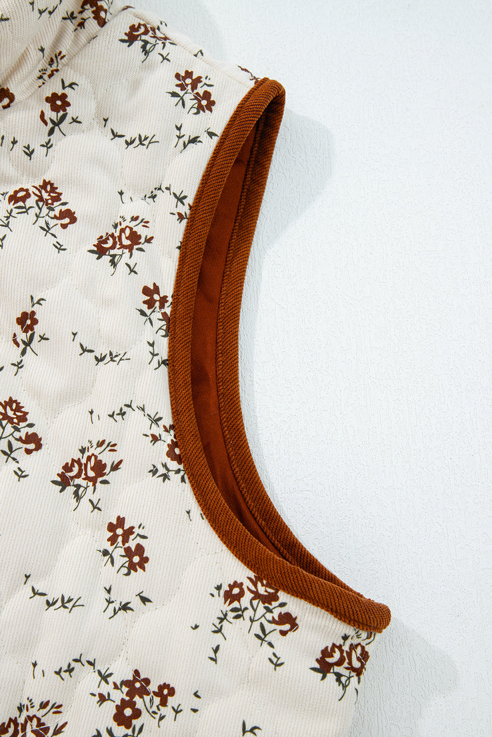 Floral Zip-Up Quilted Vest