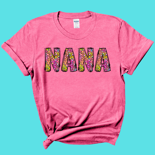Nana Rainbow Leopard Graphic Tee