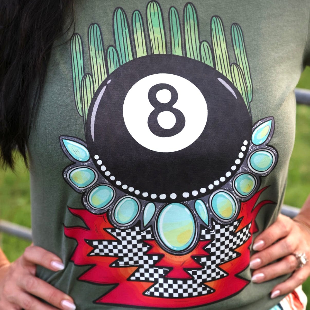 8 Ball Cactus Graphic Tee