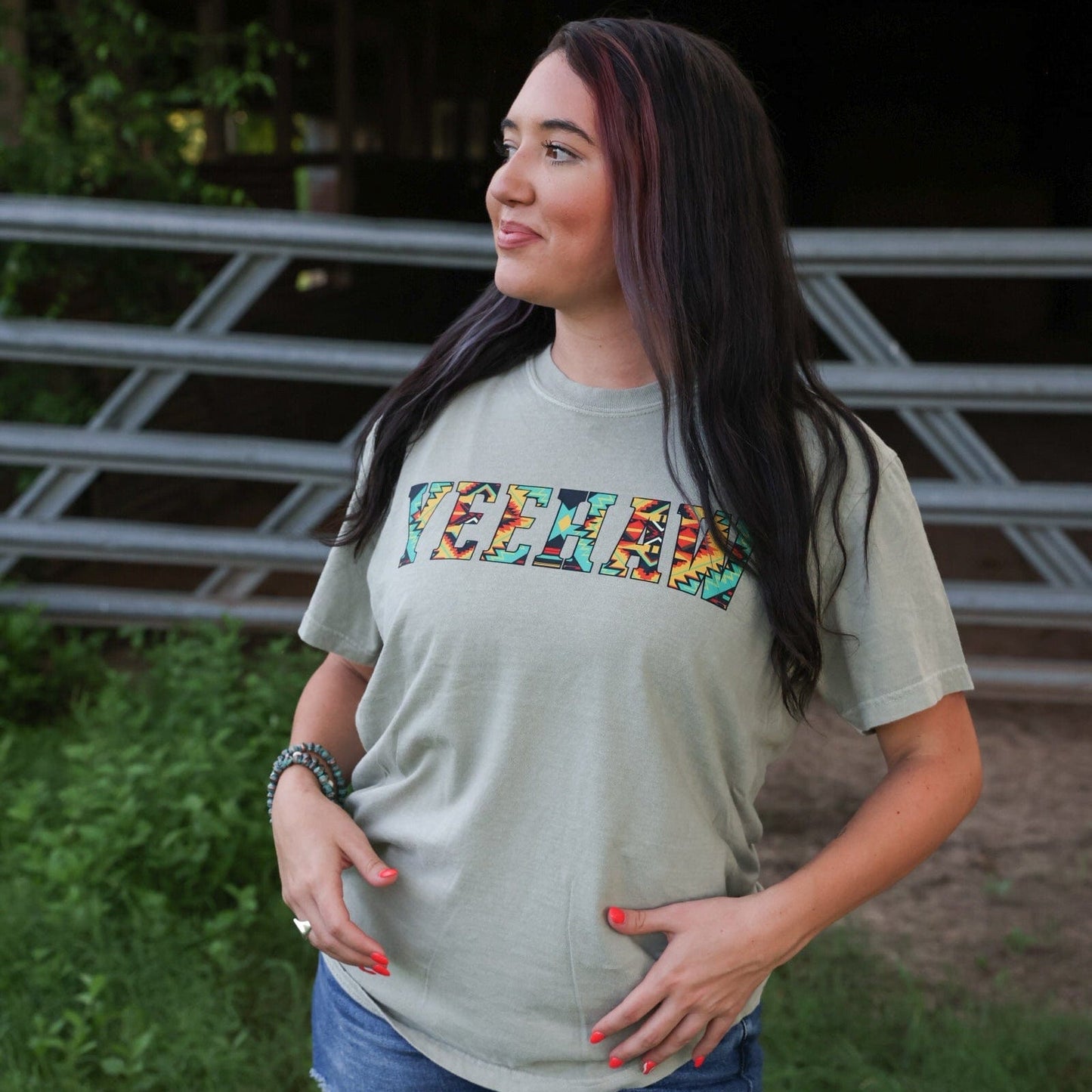 Bold Aztec Yeehaw Soft Graphic Tee