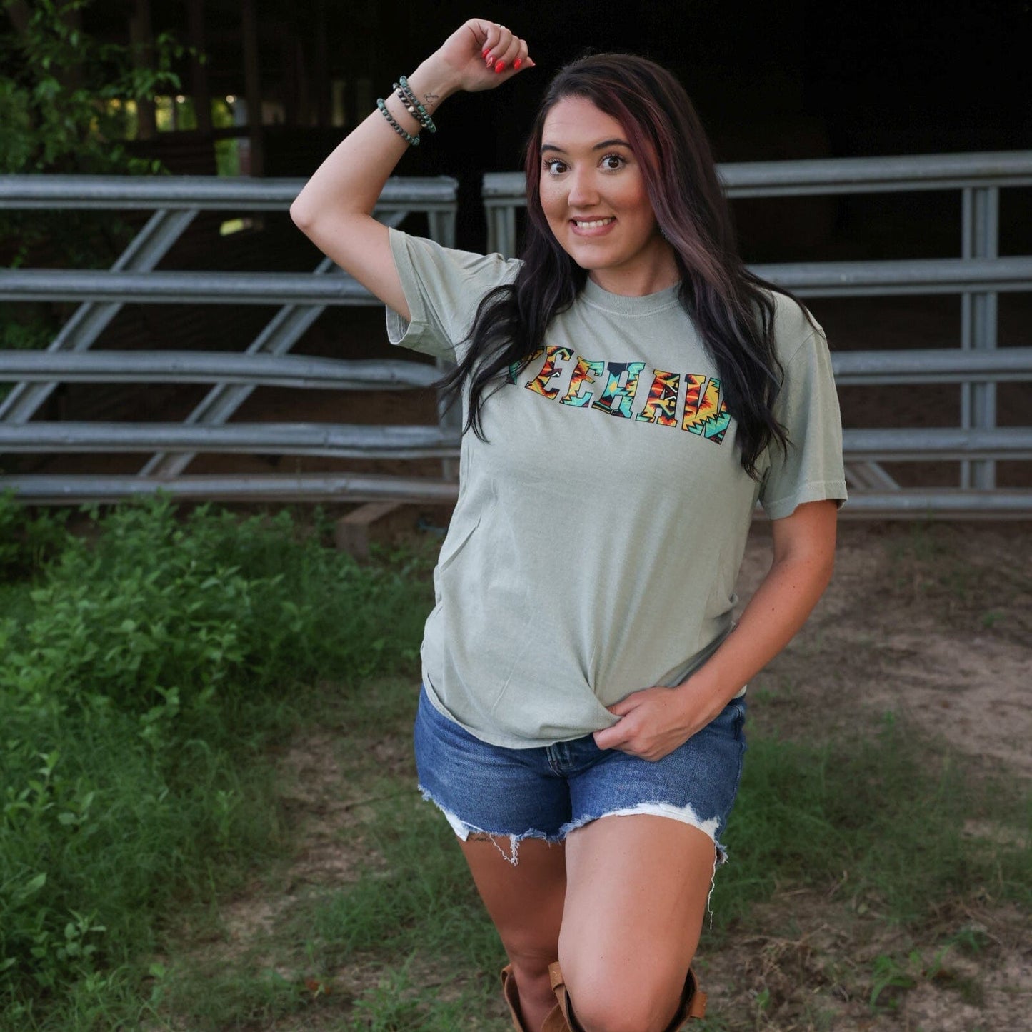 Bold Aztec Yeehaw Soft Graphic Tee