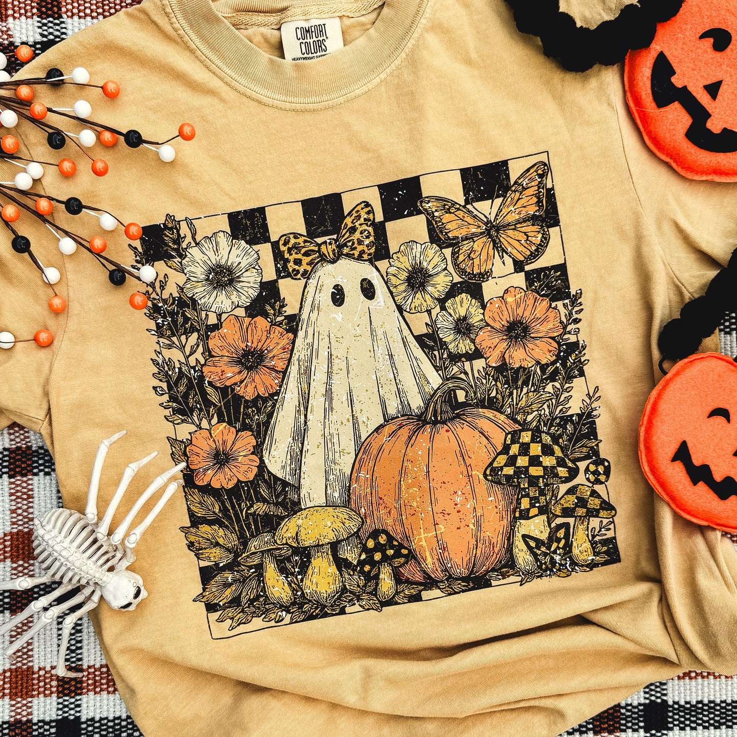 Checker Ghost Floral Soft Graphic Tee