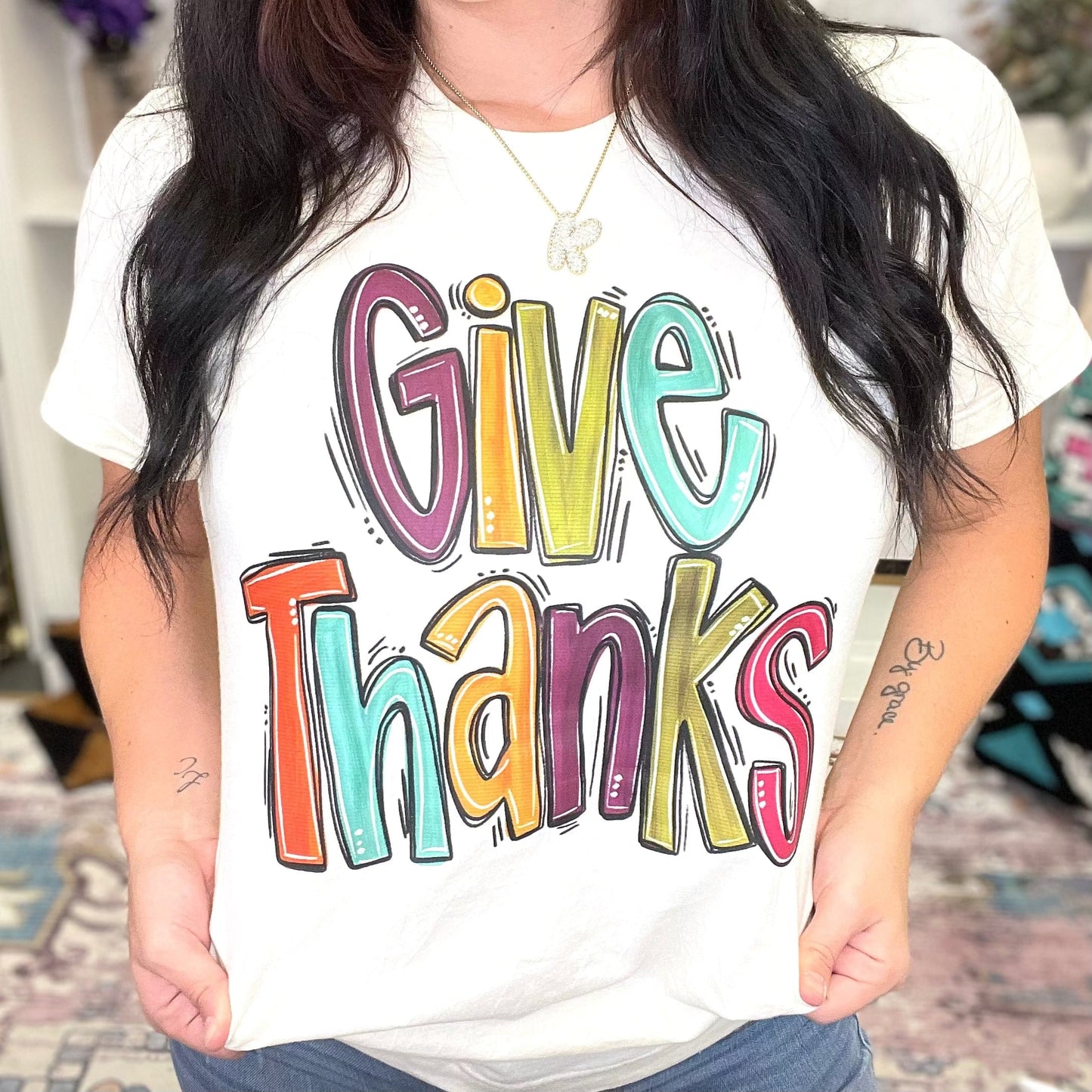 Fall Colors Give Thanks Graphic Tee
