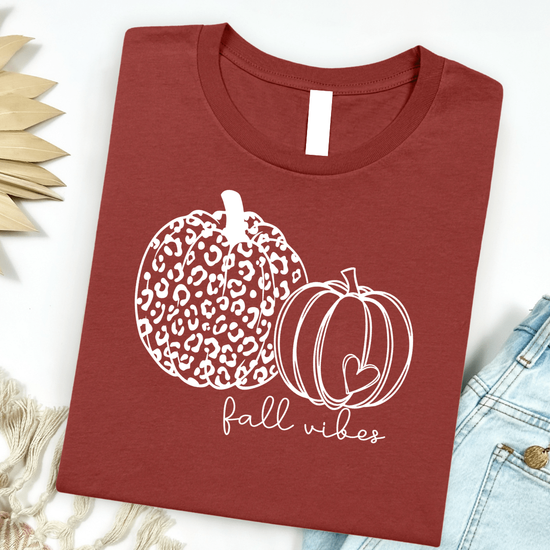 Fall Vibes Leopard Pumpkin Graphic Tee