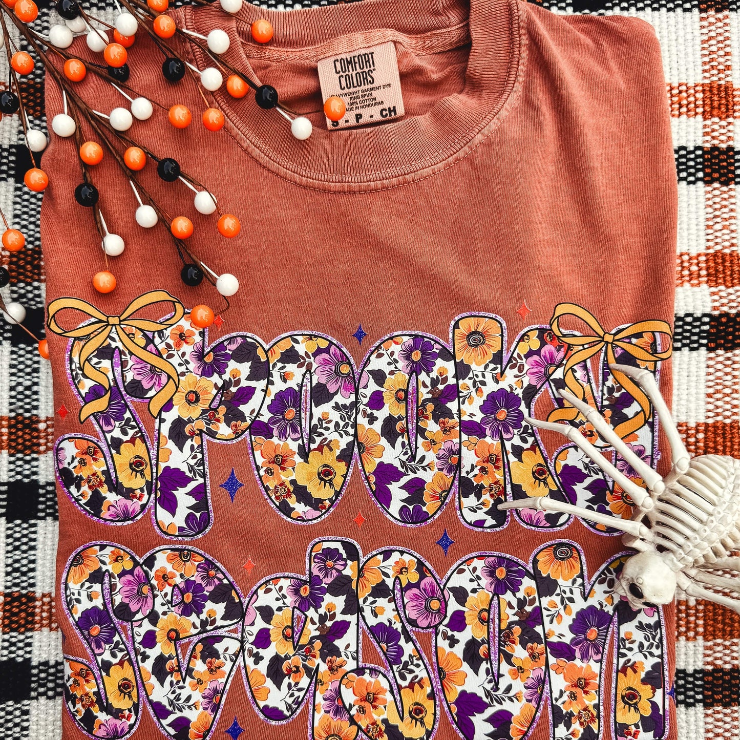 Floral Spooky Season Words Soft Graphic Tee