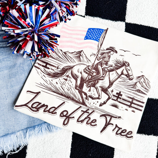 Land Of The Free Horse Graphic Tee