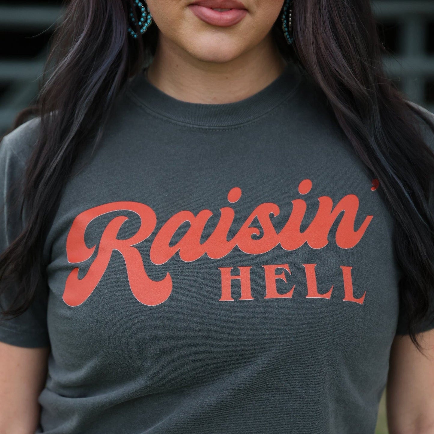Raisin’ Hell Retro Red Script Tee Soft Graphic Tee