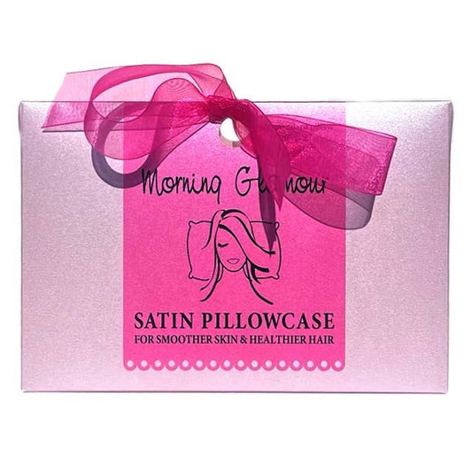 Pink Opalescent Gift Box with Bow - QN/STD Satin Pillowcase