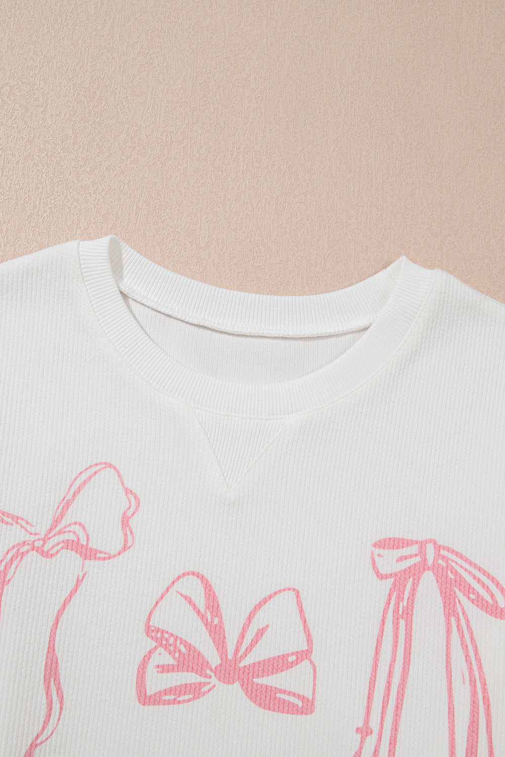 Bow Long Sleeve Crewneck Top