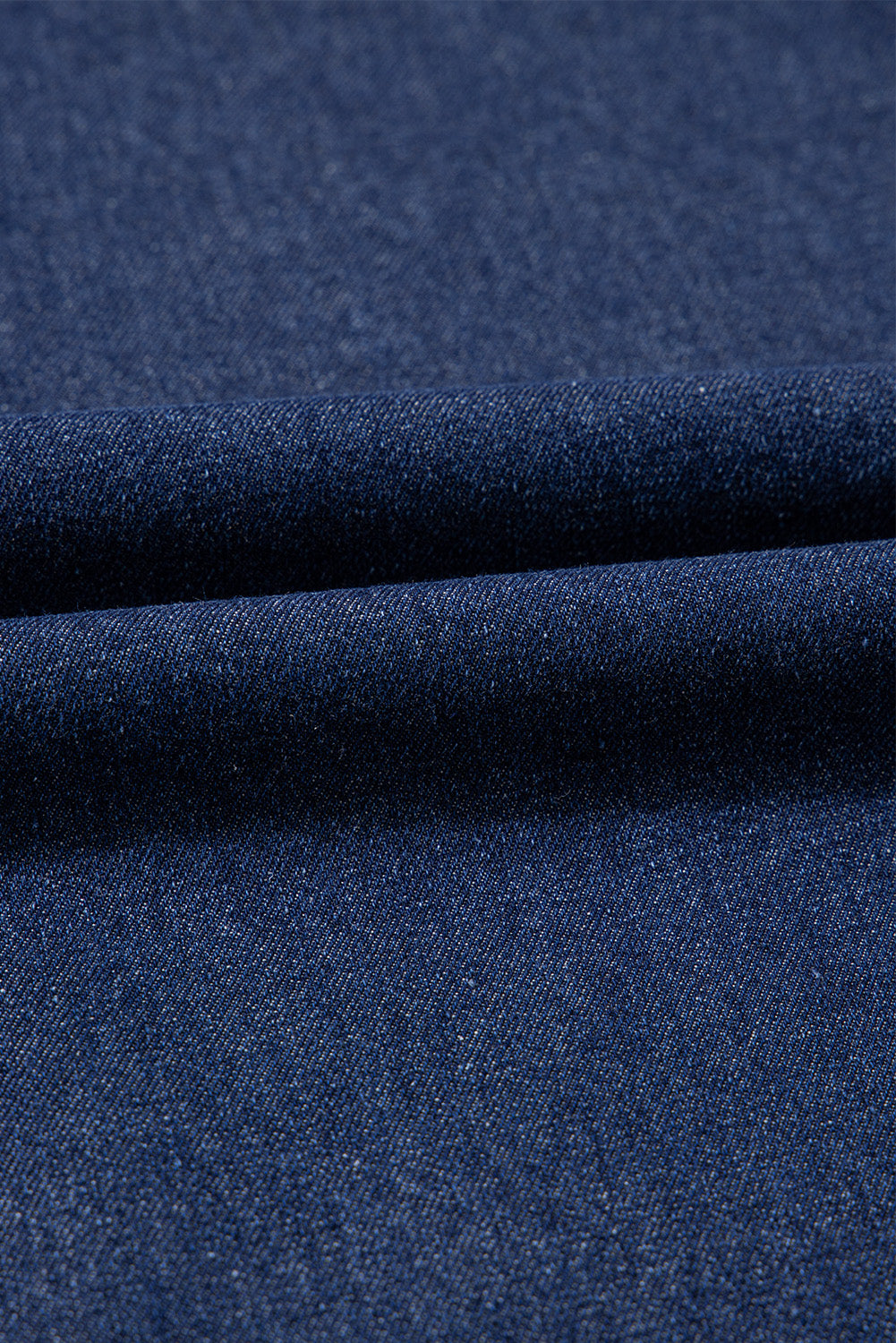 Denim Collared V-Neck Chest Pocket Dress