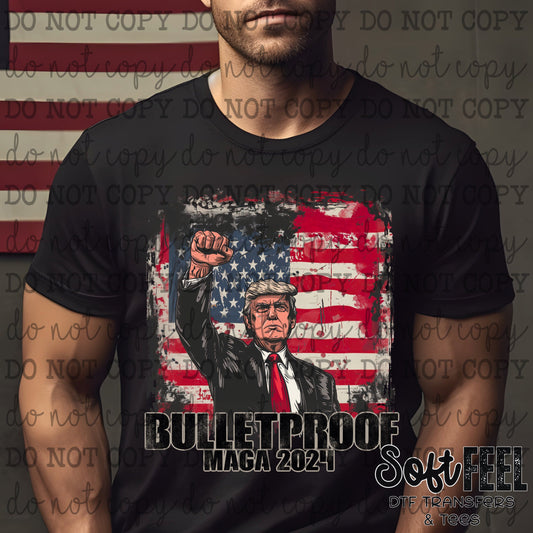Trump Bulletproof - Patriotic - Direct To Film Transfer / DTF - Heat Press Clothing Transfer