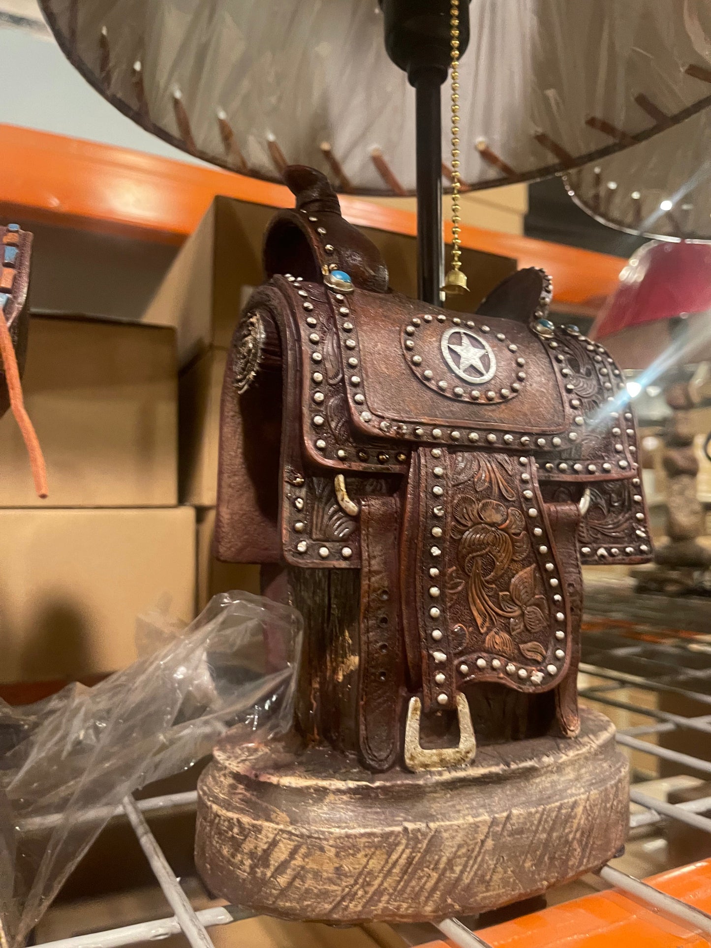 Western Saddle Lamp