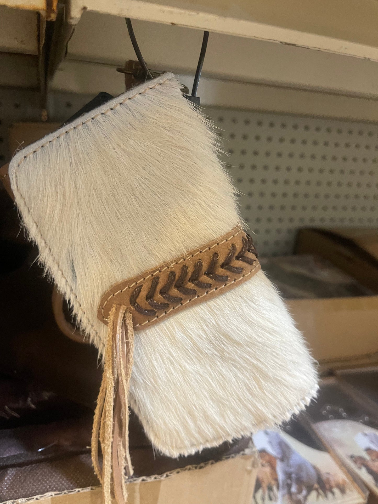 Braided Cowhide Wristlet Wallet