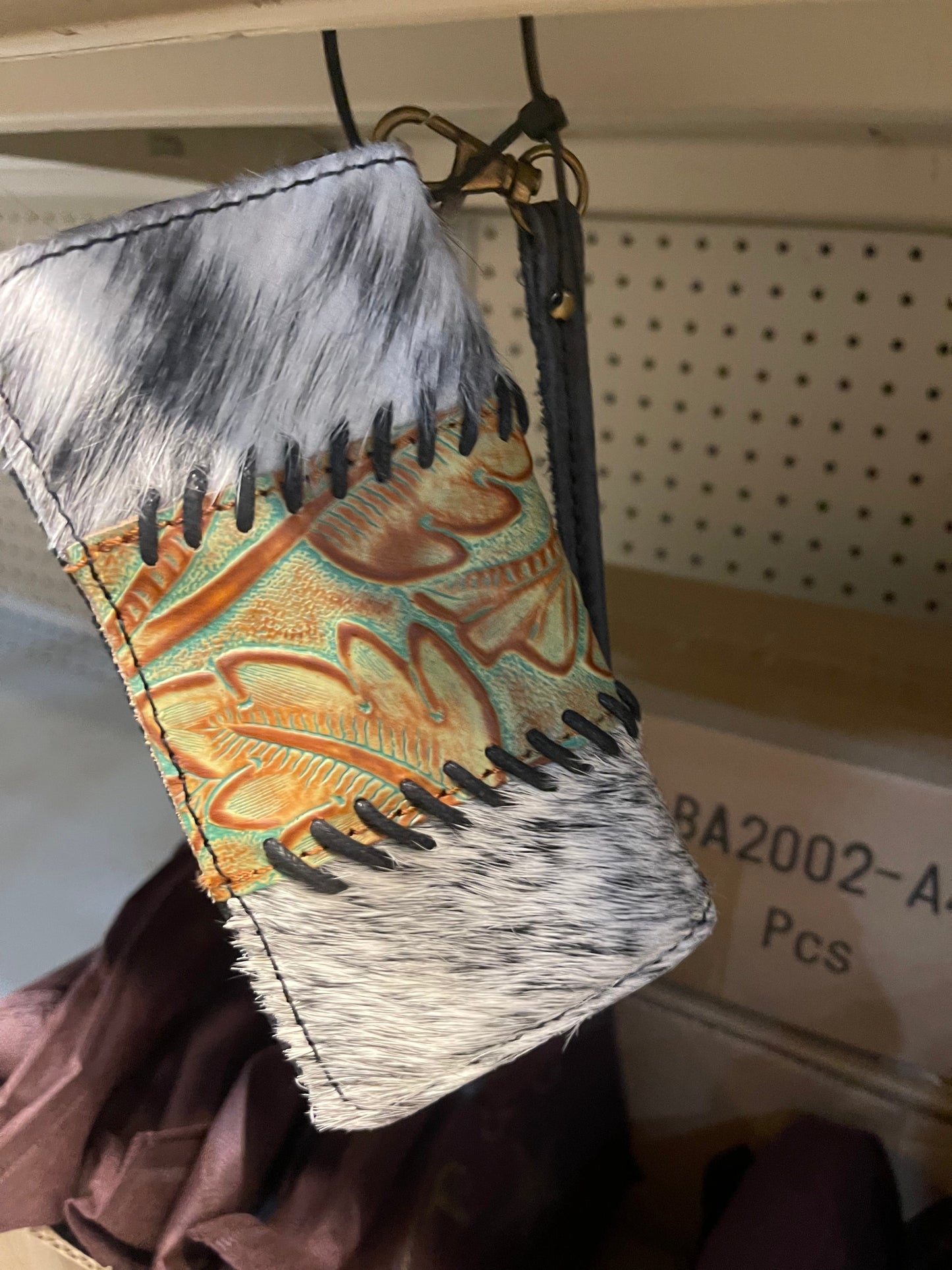 Cowhide Tooled Braided Wristlet Wallets