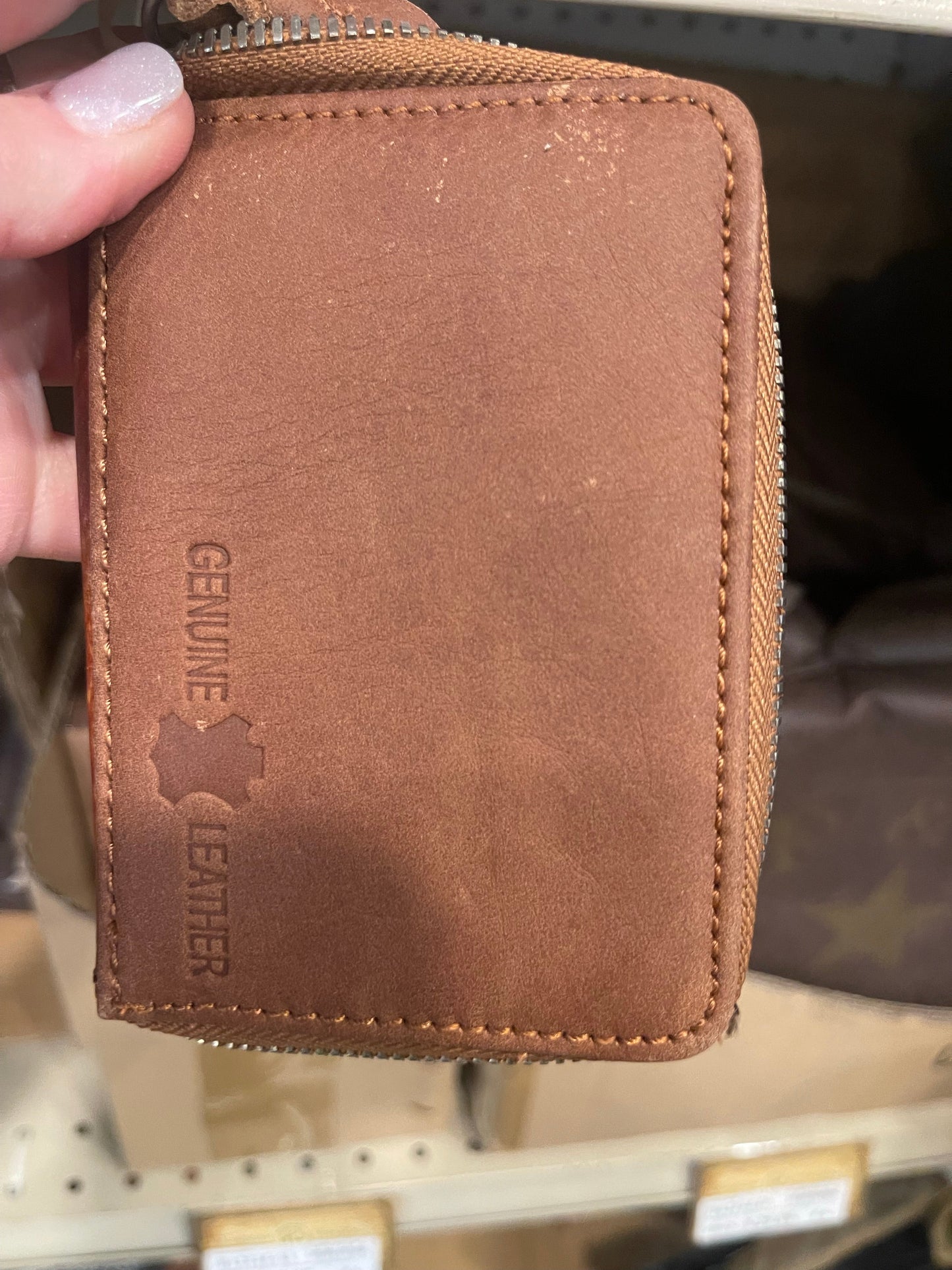 Leather Aztec Wallet Card Holder