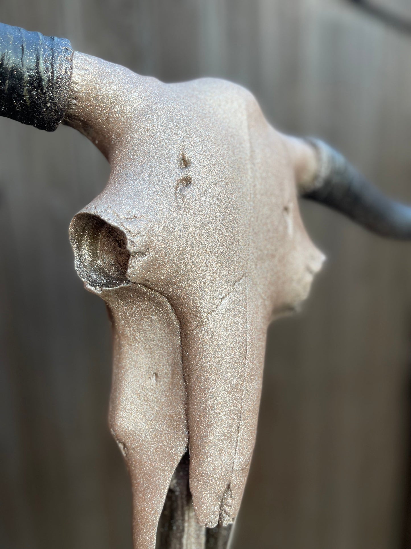 Dusty Rose Sparkle Cowskull