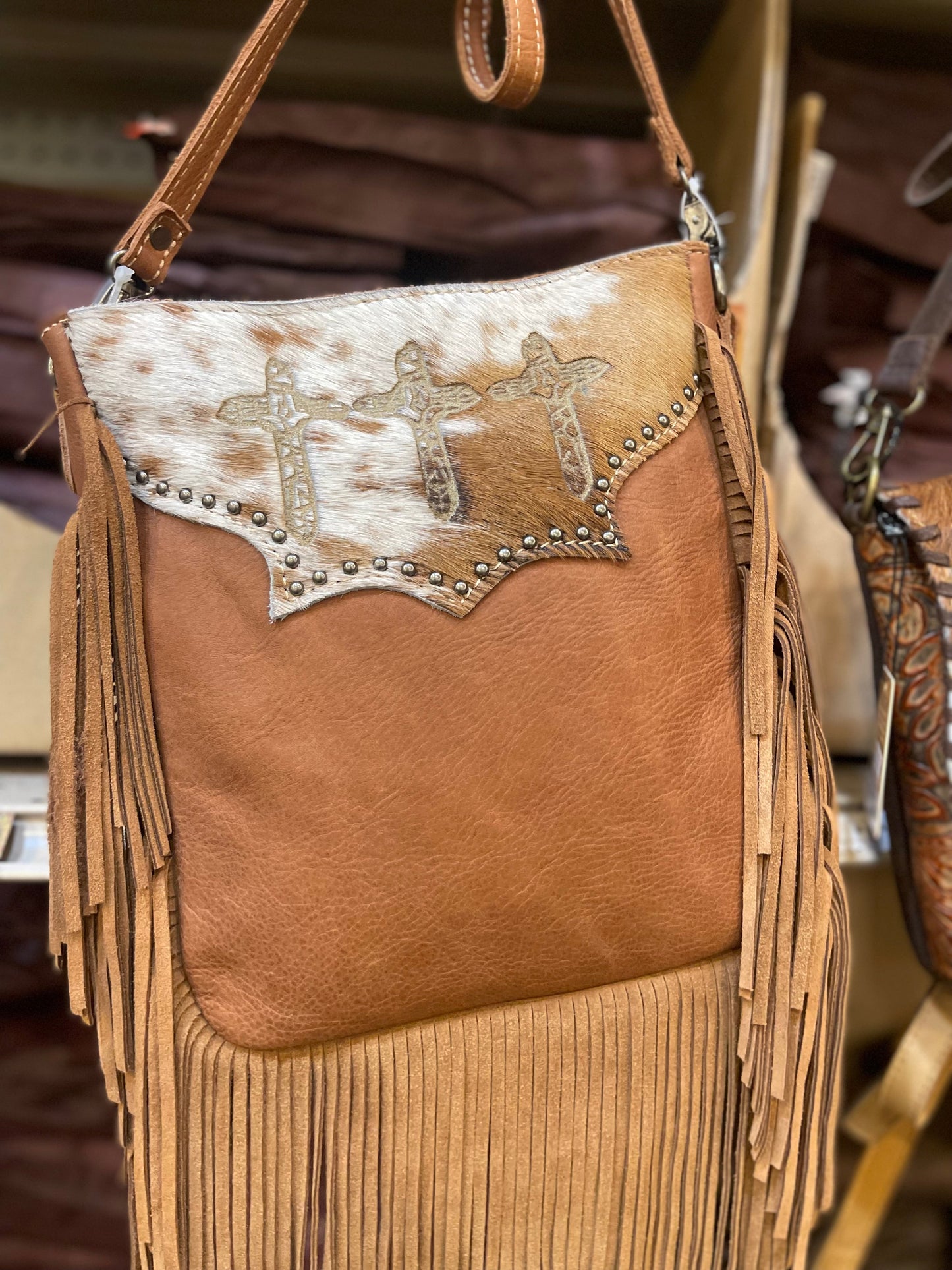 Cowhide Tri Cross Crossbody
