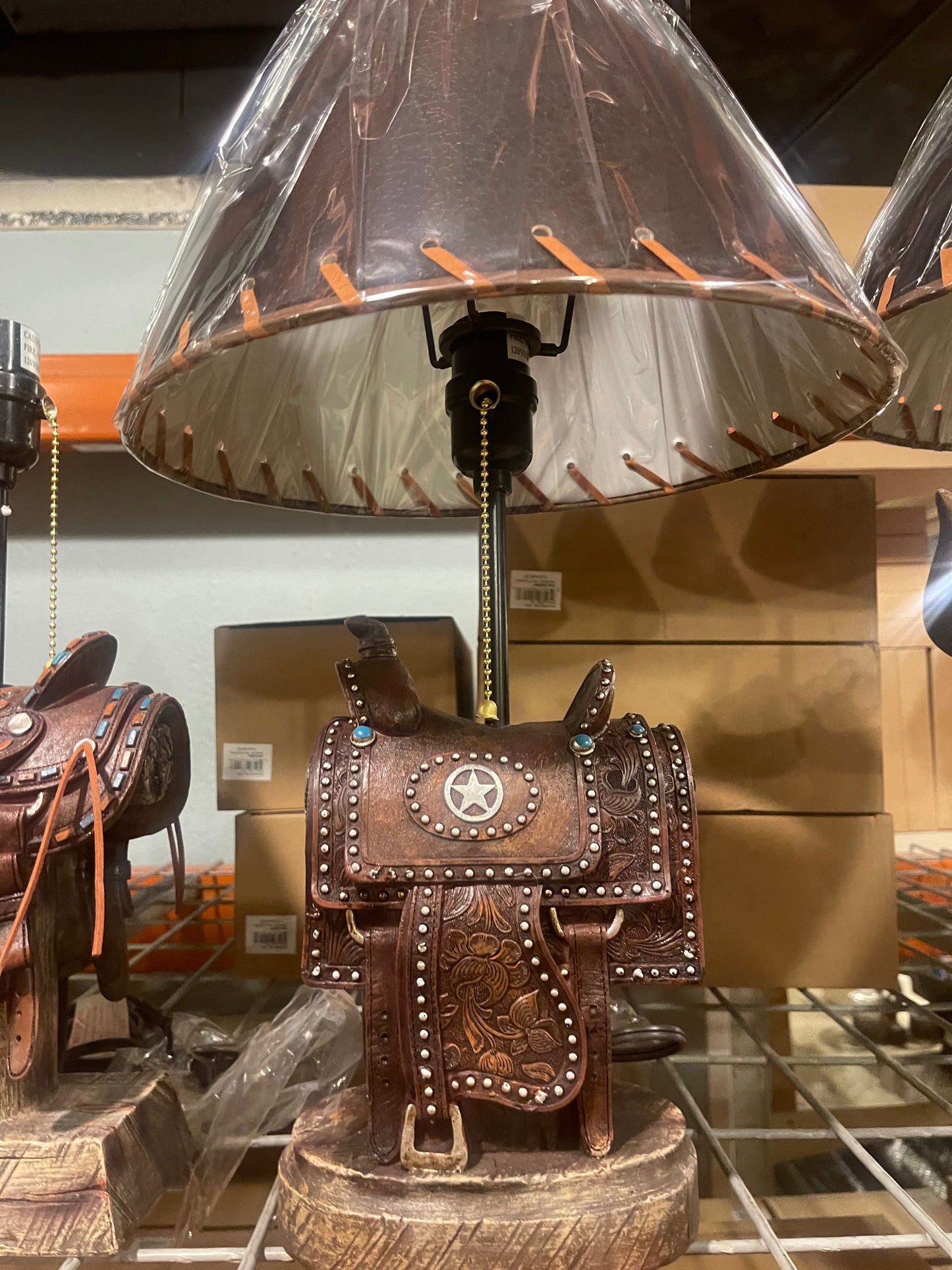 Western Saddle Lamp
