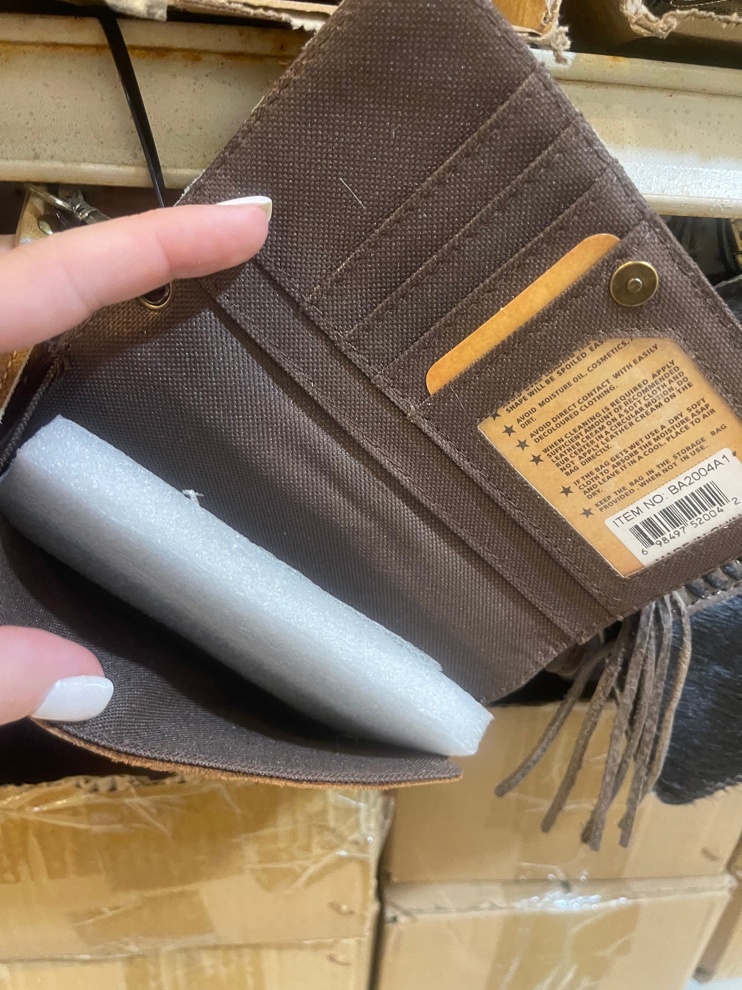 Braided Cowhide Wristlet Wallet