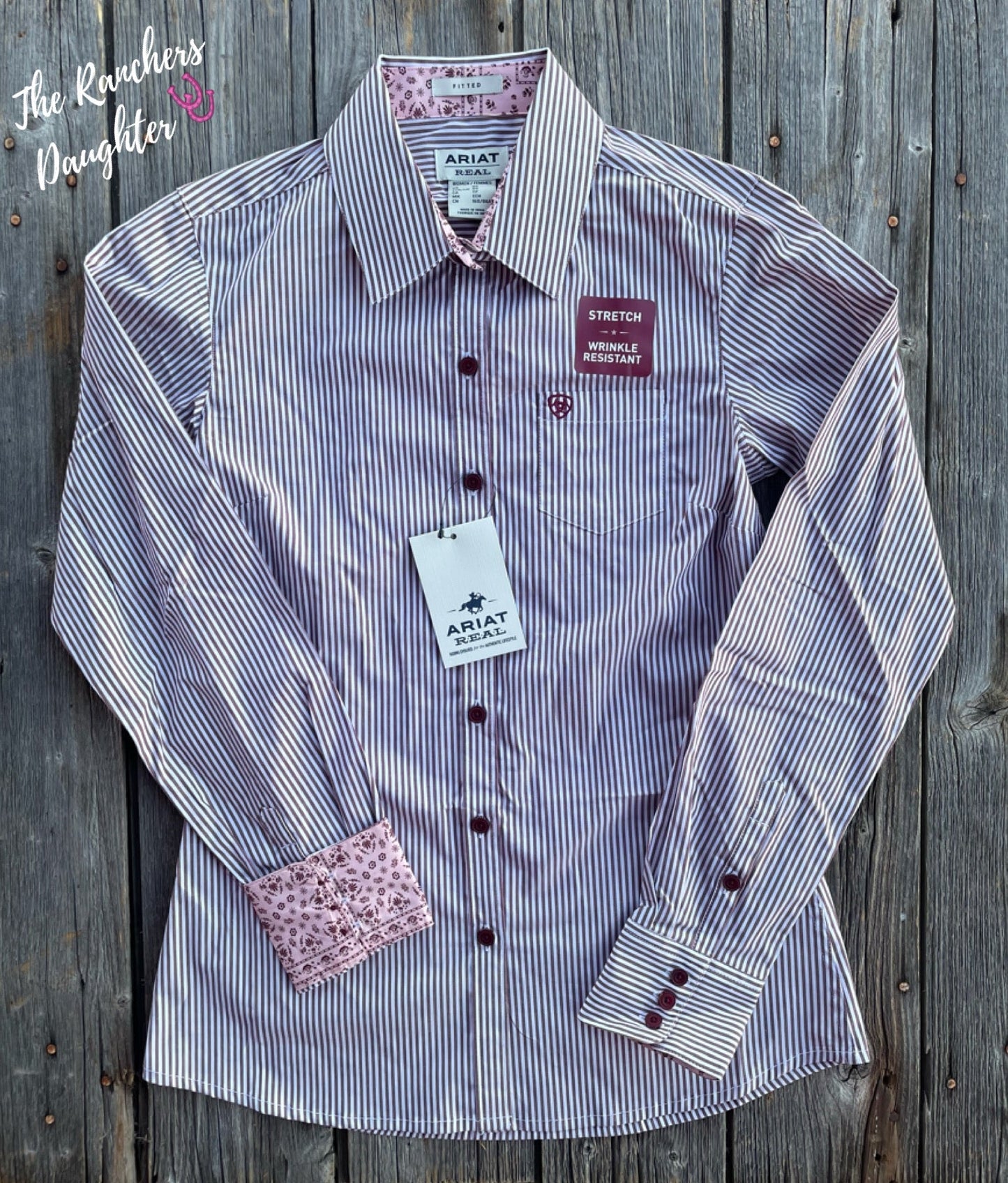 Ariat Women's Pomegranate/White Stripe Kirby Shirt