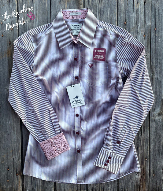 Ariat Women's Pomegranate/White Stripe Kirby Shirt