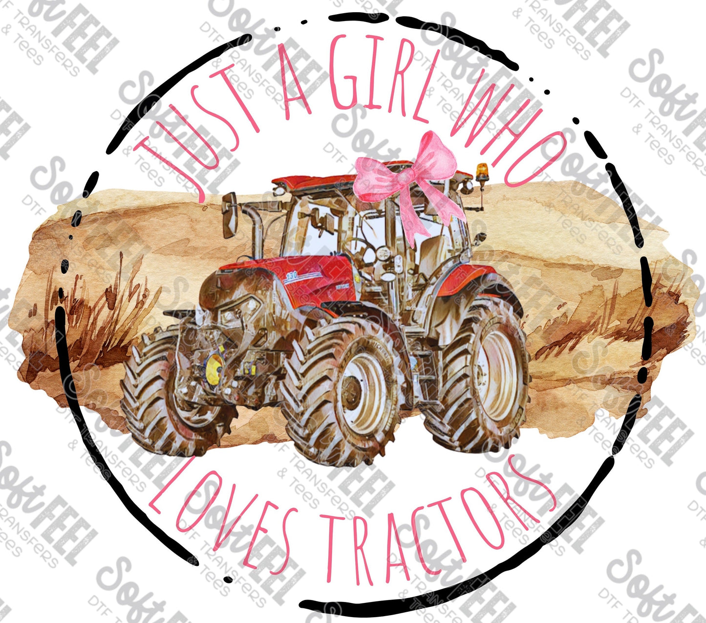 Just a Girl Who Loves Tractors - Youth / Women's / Western - Direct To Film Transfer / DTF - Heat Press Clothing Transfer