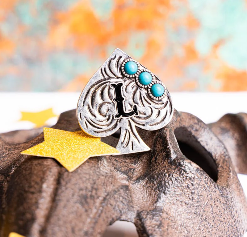 Tipi Ace of Spades Letter Cuff Rings - Variety