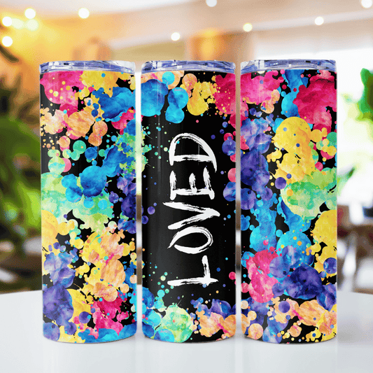 Loved Themed Color Blast Tumbler 20 oz Insulated Stainless Steel