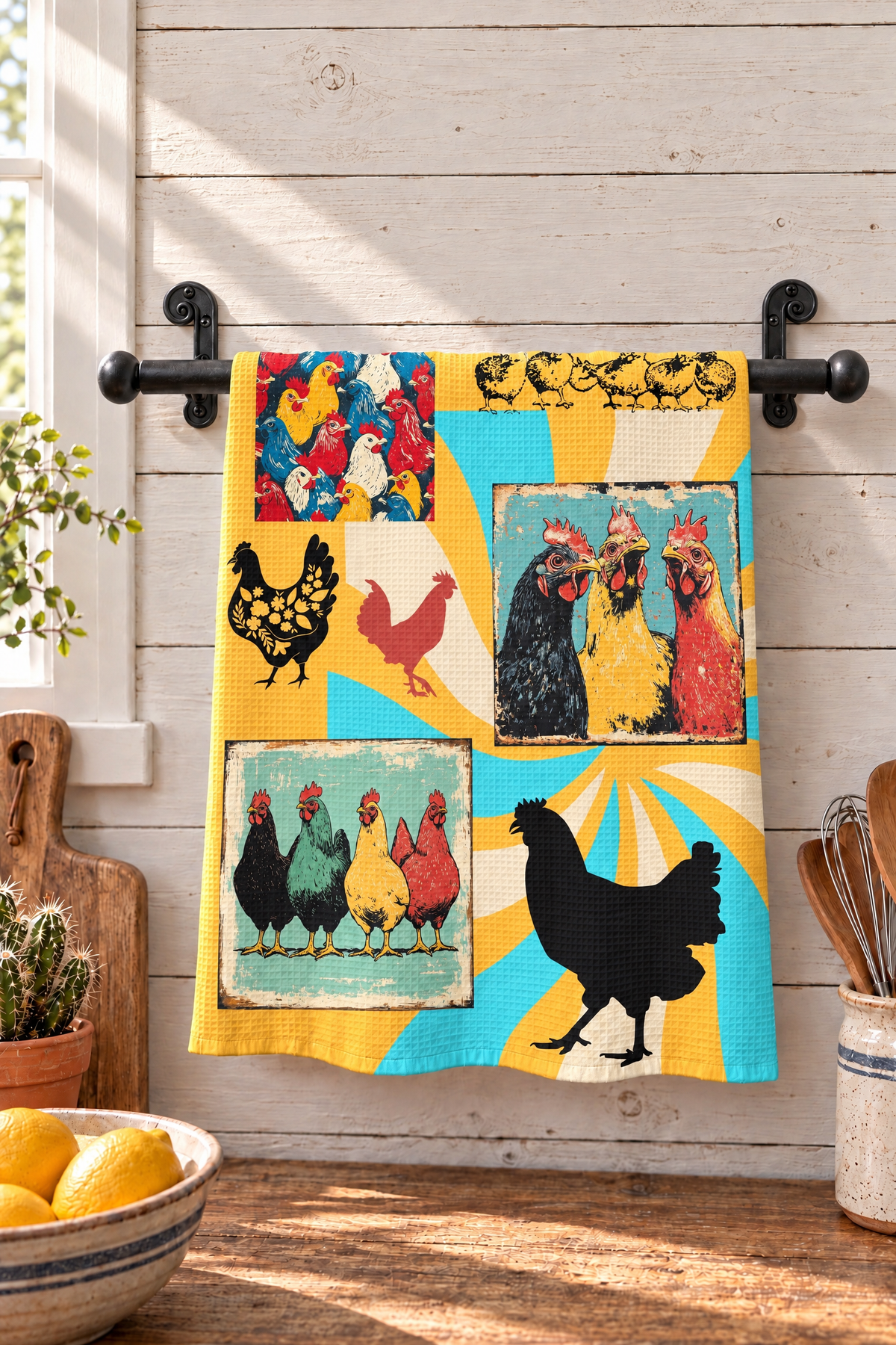 Baha Ranch Set of 2 Chicken Days Kitchen Towels Made in America