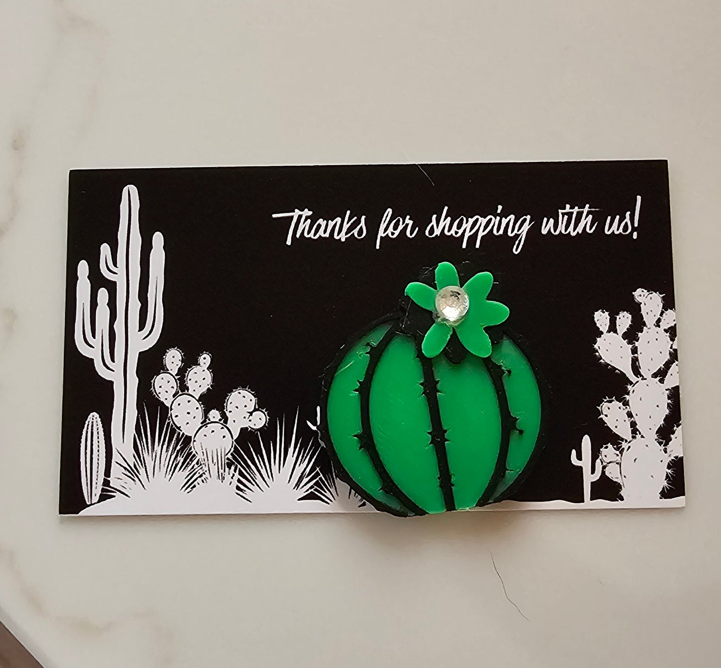 Bag of 25 -Boutique 3d Printed Pins or Magnets Package Inserts Cactus Made in America