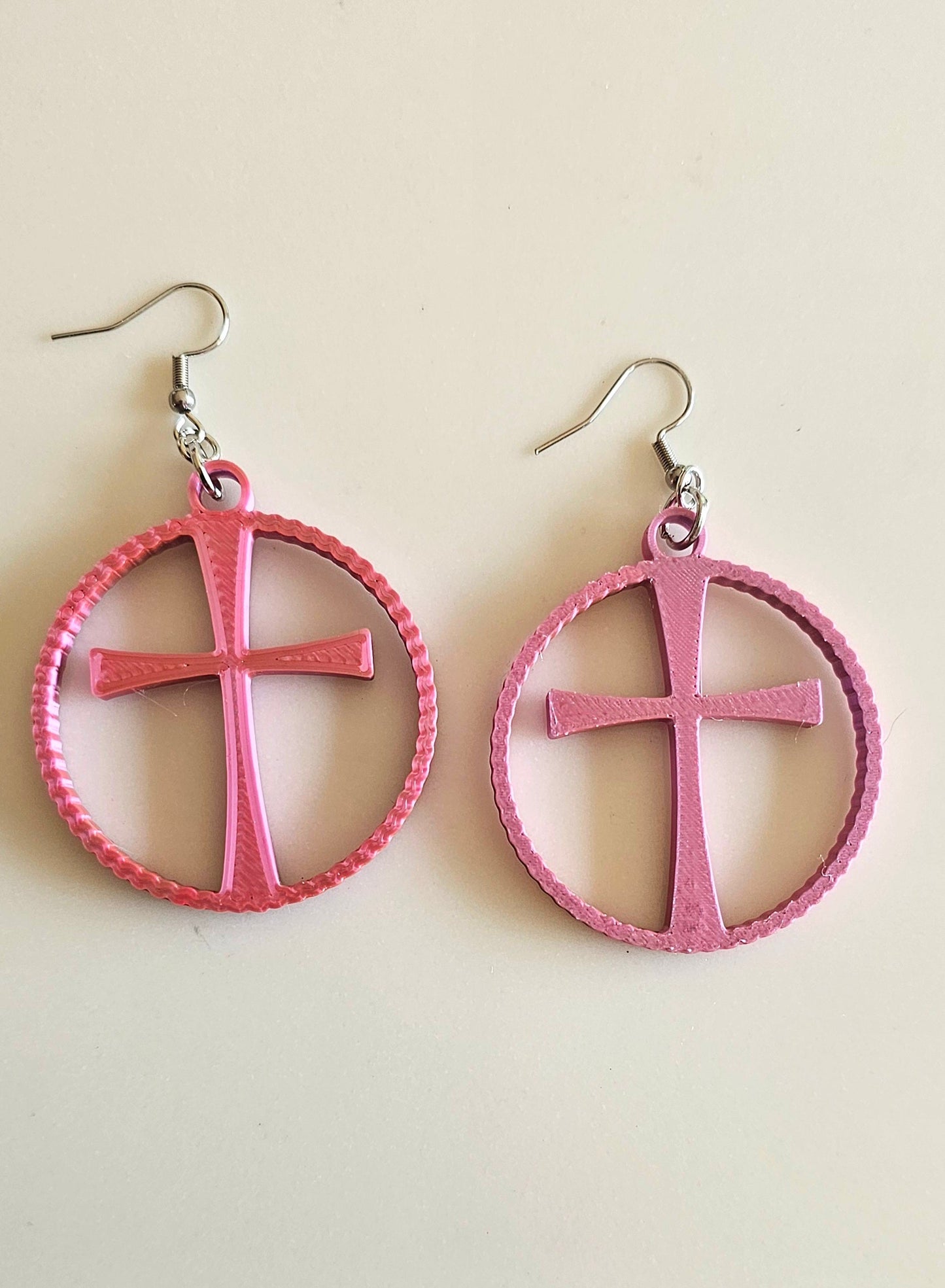 3D Print Christian Cross Faith Earrings Made in America