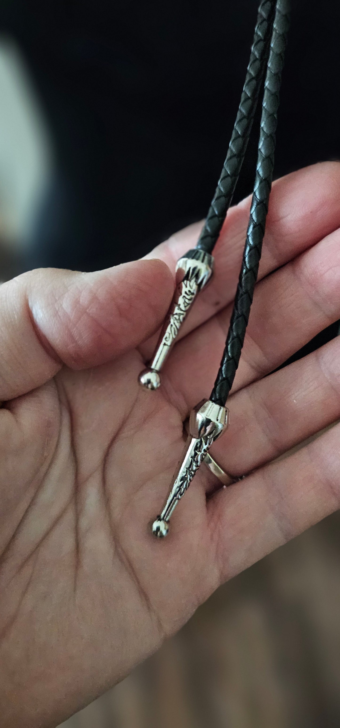 Orange Purple Aztec 3D Inlay Heart Bolo Tie Necklace Made in America