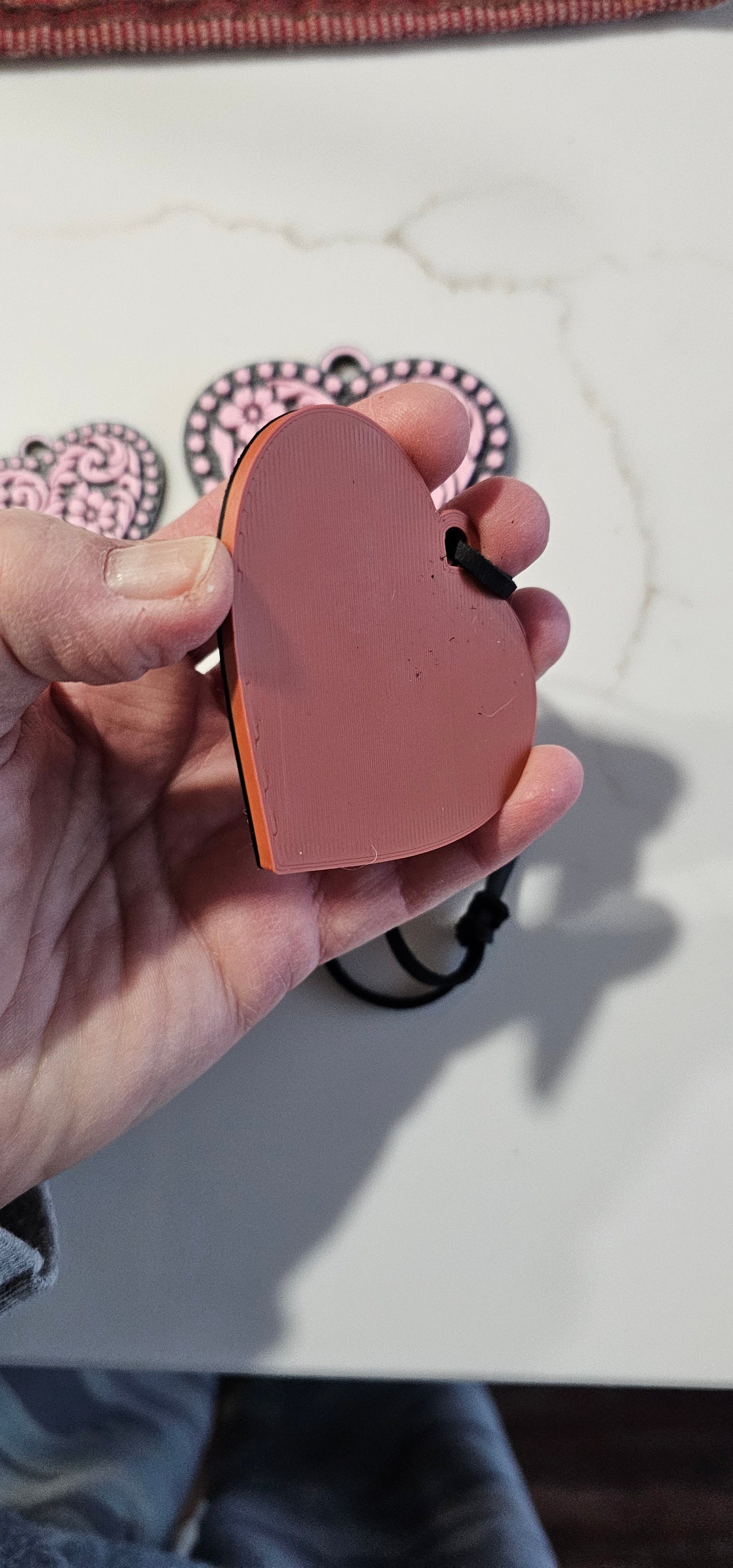 3d Printed Tooled Cowboy Cowgirl Heart  Keychain or Purse Charm