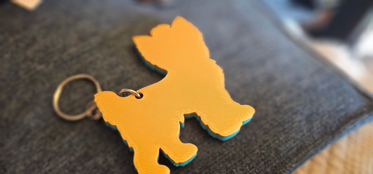 3D Print Yorkie Tooled Keychain Made in America