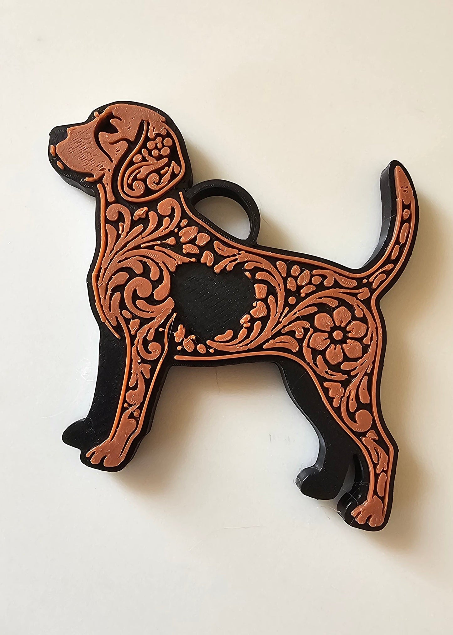 3D Print Tooled Beagle Save the Beagles Fundraiser Keychain Purse Charm Ornament Made in America