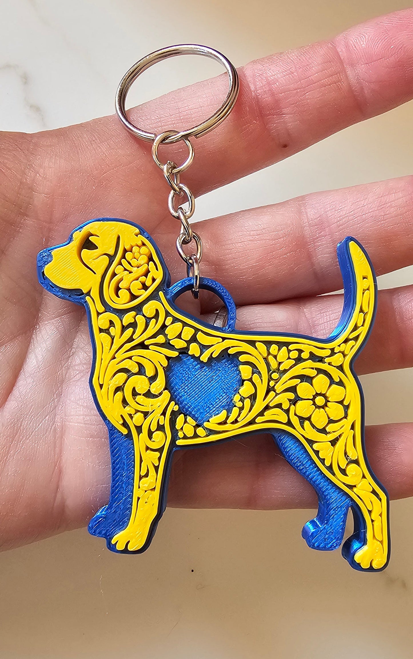 3D Print Tooled Beagle Save the Beagles Fundraiser Keychain Purse Charm Ornament Made in America