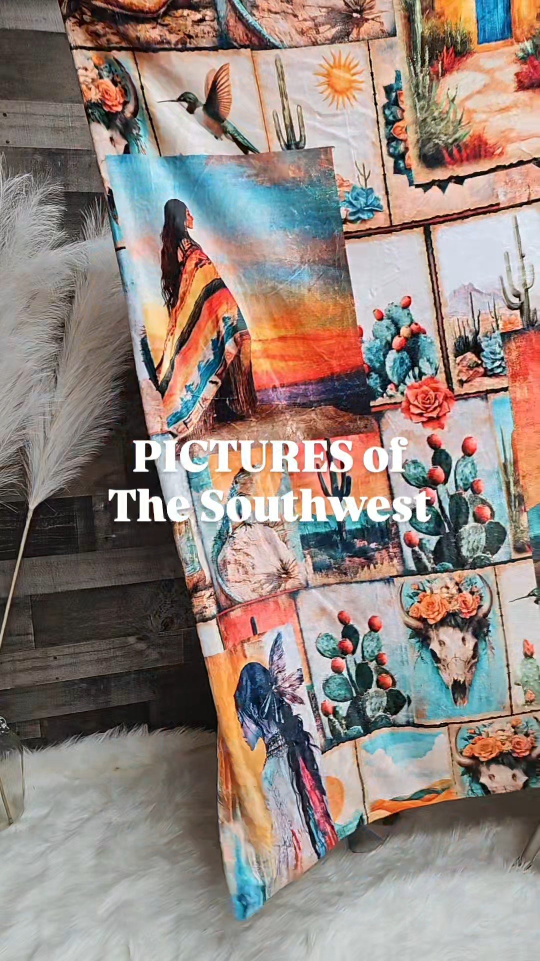 Colores De Mexico Pictures of the Southwest 60" x 80" Throw Blanket Made In America