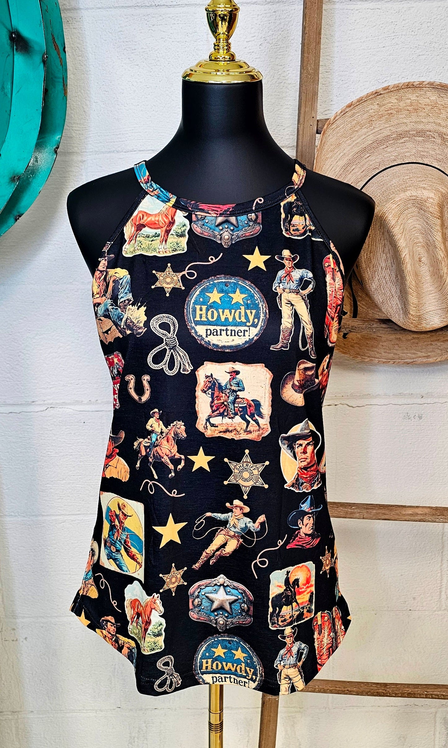 Vintage Cowboy Collage Tank Top