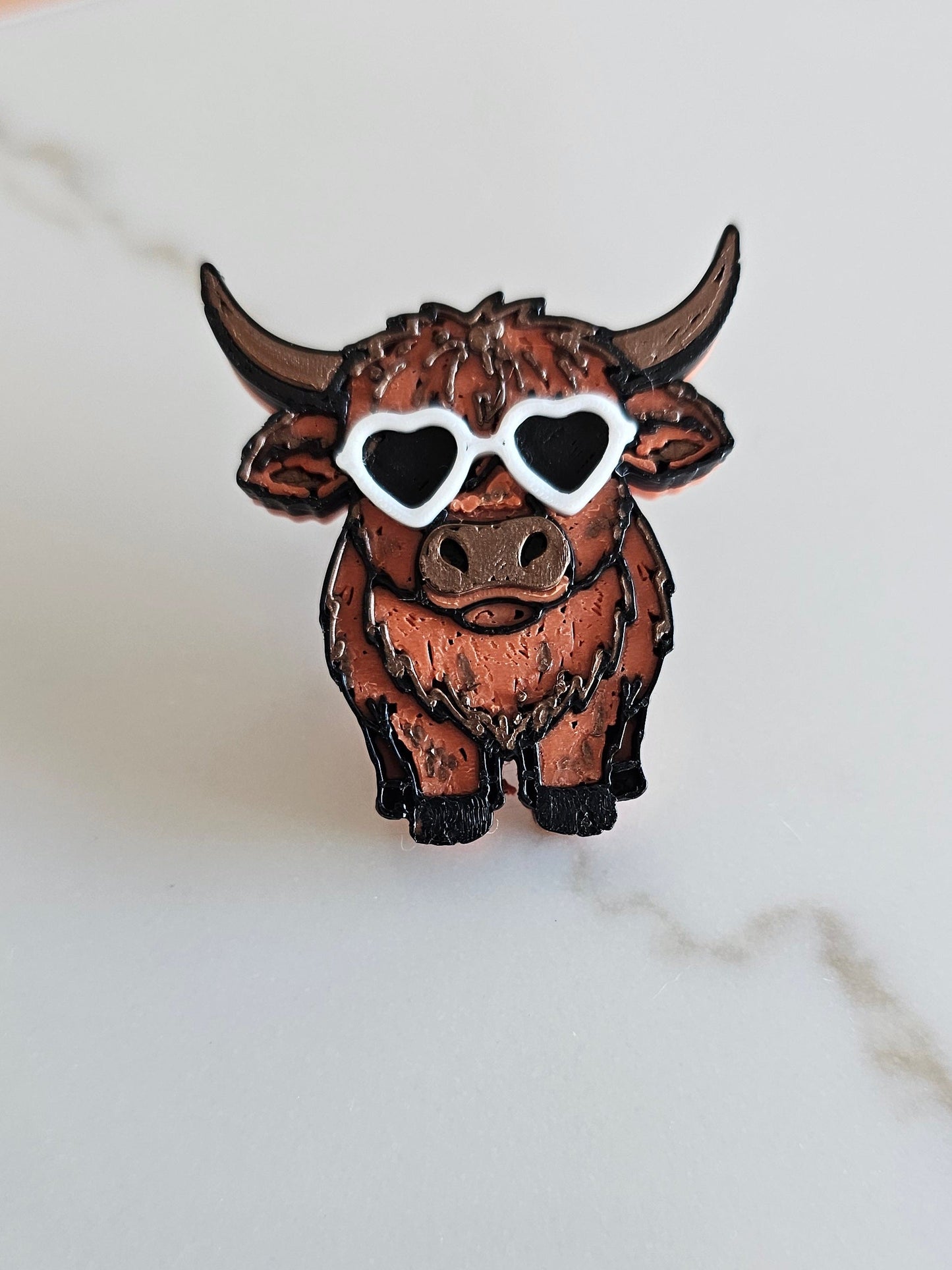 Bag of 25 -Boutique 3d Printed Package Inserts Cool Highland Brown Cow Made in America