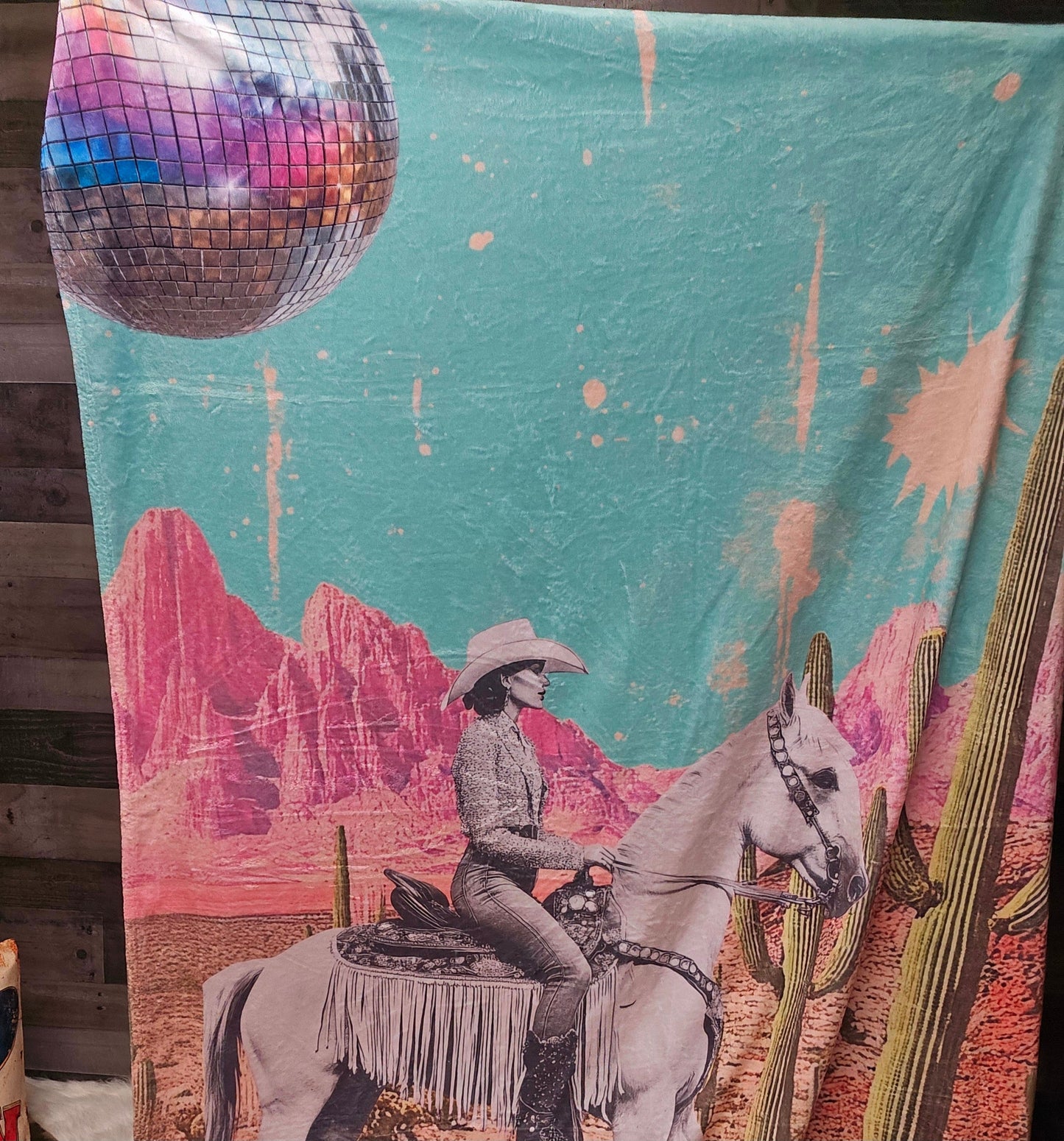 Desert Cowgirl Throw Blanket 60" x 80" Made in USA