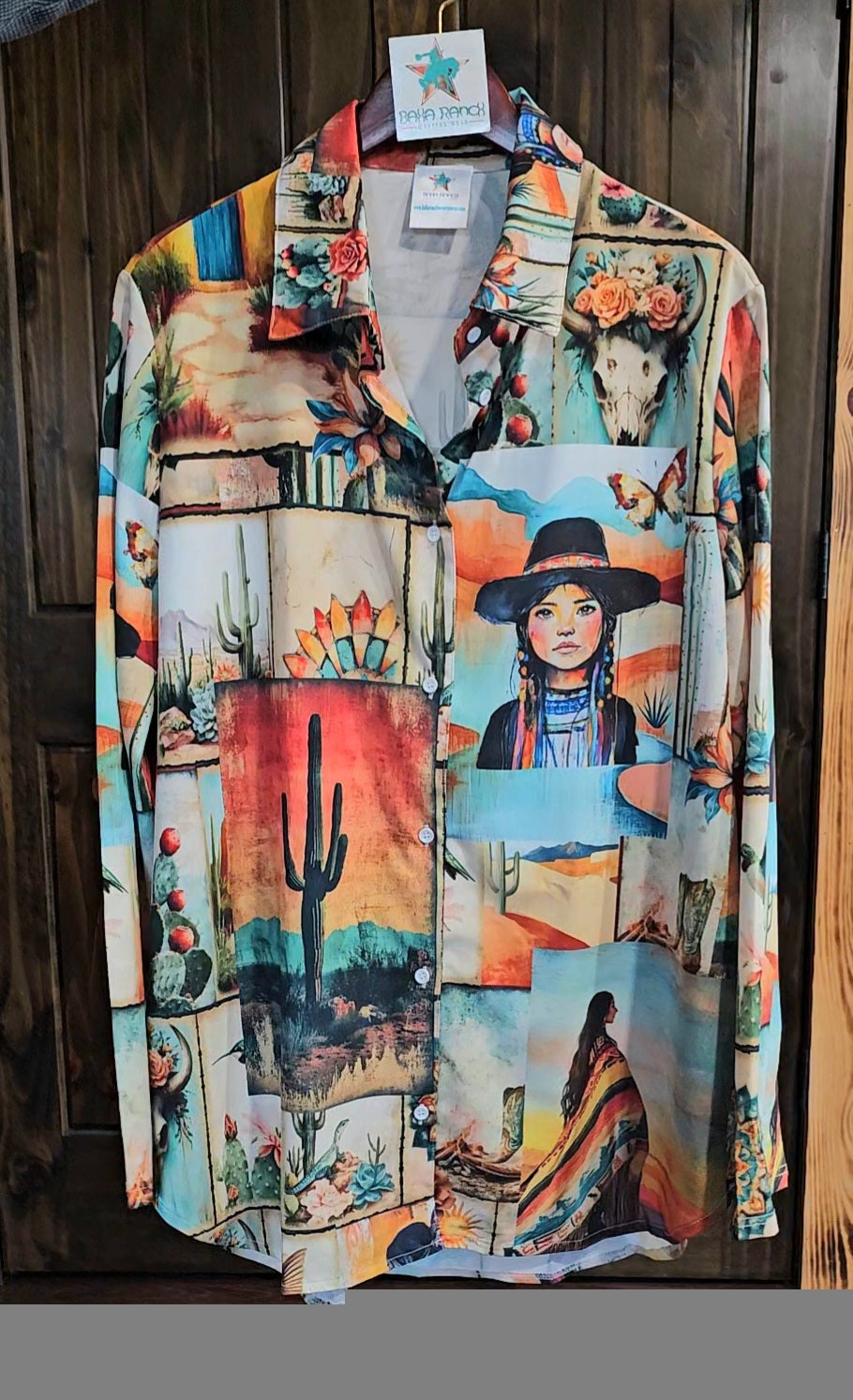 Baha Ranch Colores de Mexico Pictures of the Southwest Button up Blouse