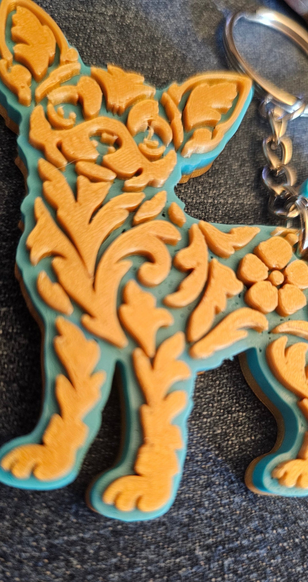 3D Print Chihuahua Tooled Keychain Made in America